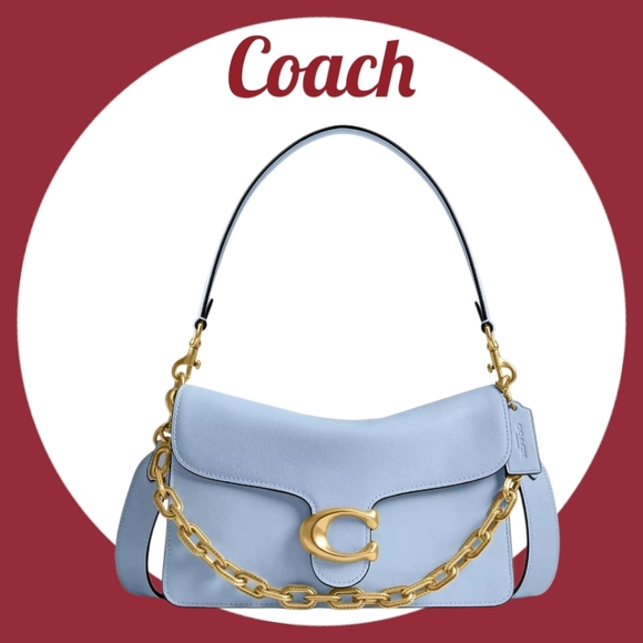 Coach Handbags - Coach Chain Tabby Shoulder Bag Blue and Gold Shoulder Bag